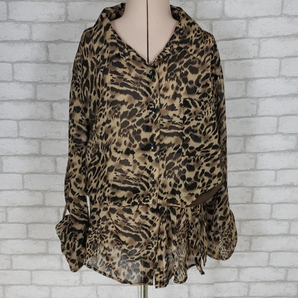 leopard print blouse size 20